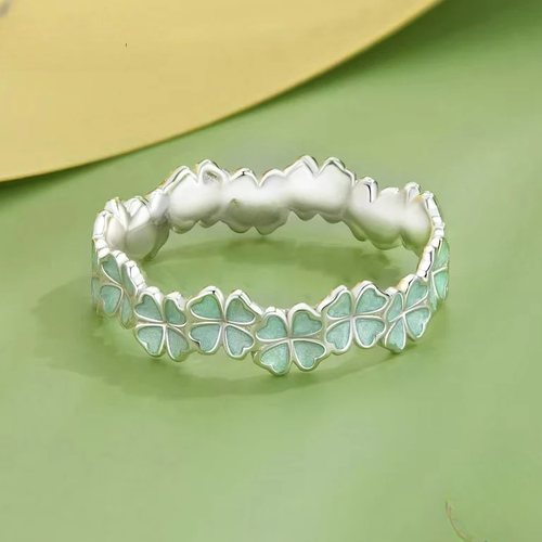 Δαχτυλίδι με Τετράφυλλα Τριφύλλια Πράσινα