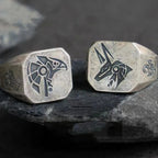 Δαχτυλίδι τετράγωνο στυλ Αιγυπτιακός Άνουβις