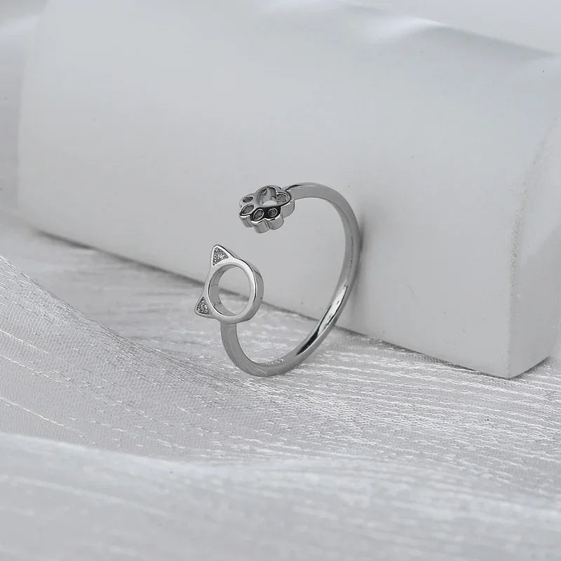 Δαχτυλίδι Γάτα Δαχτυλίδι με Πατούσες