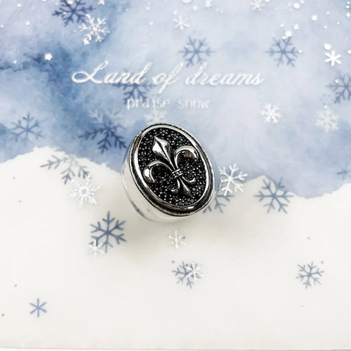 Δαχτυλίδι ιππότη Άνθος Λύριου Ασήμι