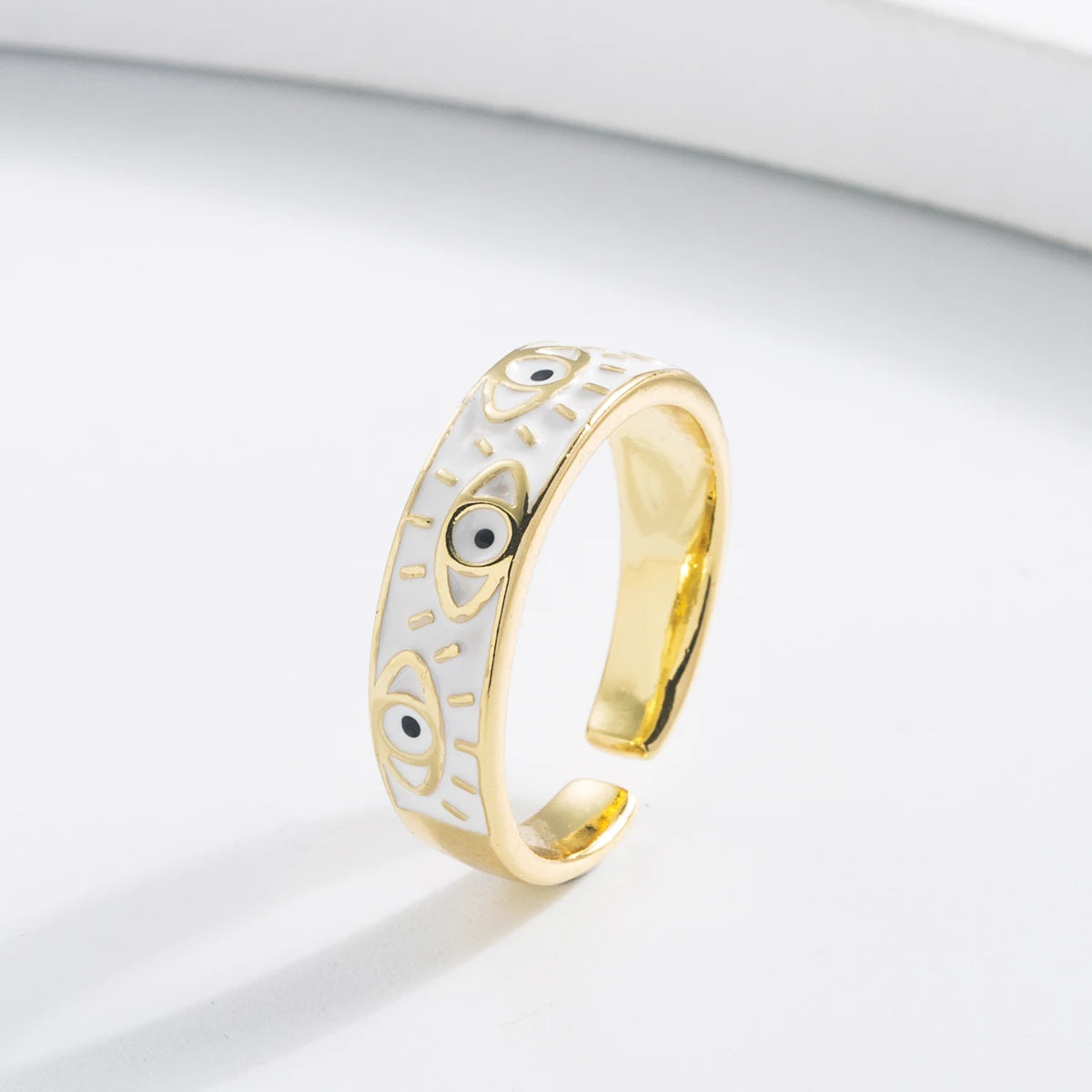 Δαχτυλίδι κατά του κακού ματιού μπλε τουρκικό λευκό δαχτυλίδι