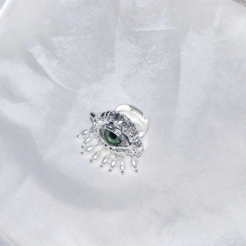 Δαχτυλίδι Προστασίας με Μπλε Μάτι και Ασημένιες Χάντρες