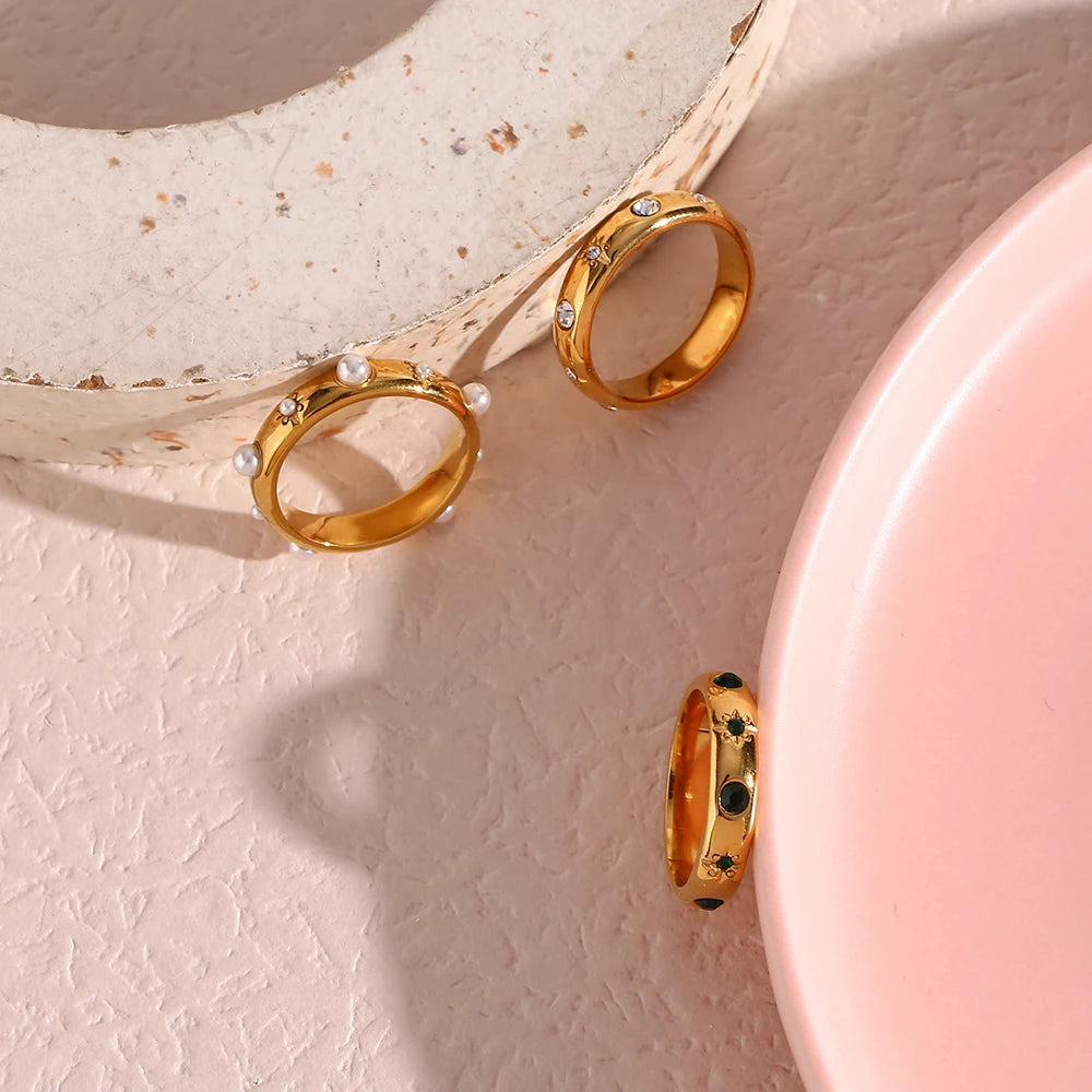 Δαχτυλίδι Στυλ με Μαργαριτάρια και Ζιρκόν 2