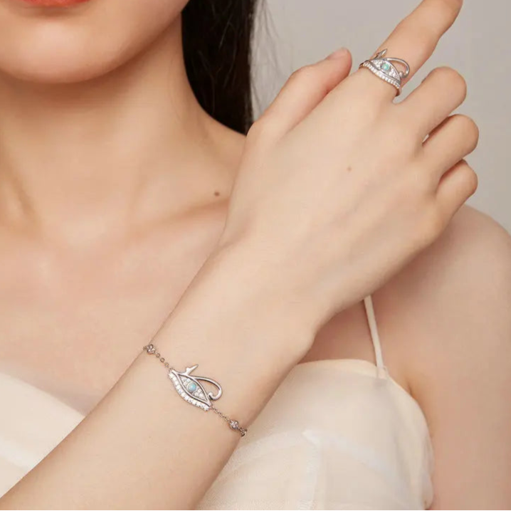 Δαχτυλίδι Αίγυπτος Μάτι του Ώρου Ούντζατ Ασήμι