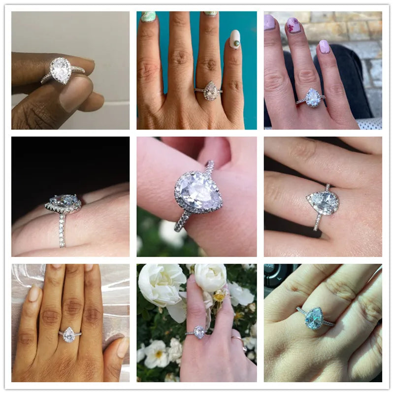 Δαχτυλίδι από ζιργκόν σε σχήμα σταγόνας νερού