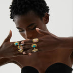 Εθνοτική Δαχτυλίδι με Φυσική Πέτρα 