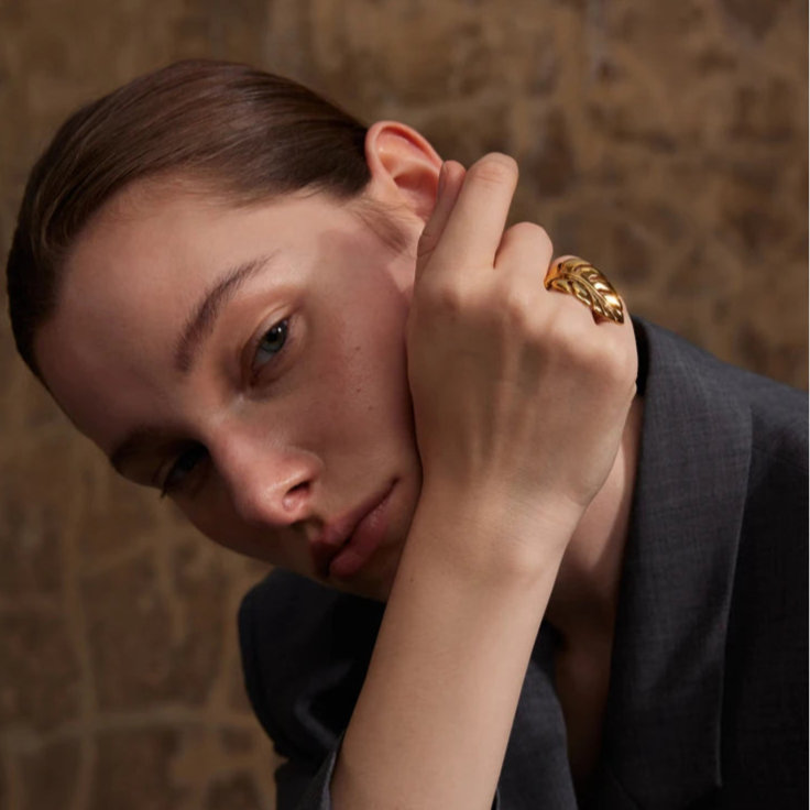 Δαχτυλίδι Φύλλο Φοίνικα χρυσό