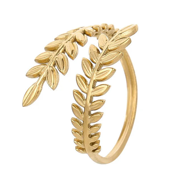 Δαχτυλίδι Φθινοπωρινό Φύλλο Δάφνης χρυσό