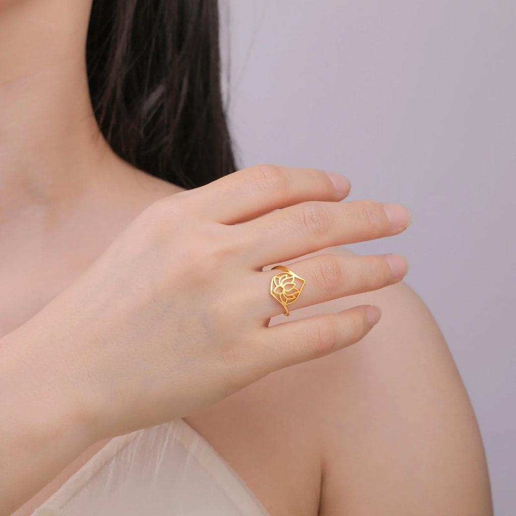 Δαχτυλίδι Λωτός χρυσό
