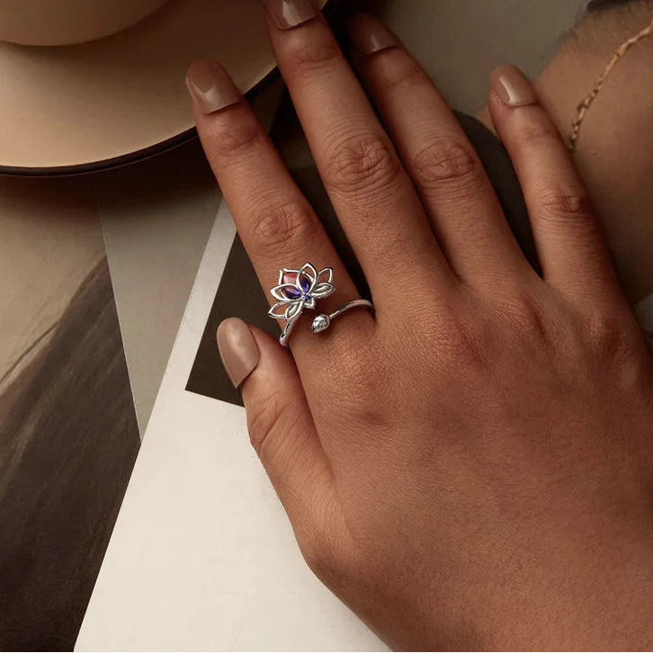 Δαχτυλίδι Λωτός από Κρύσταλλο