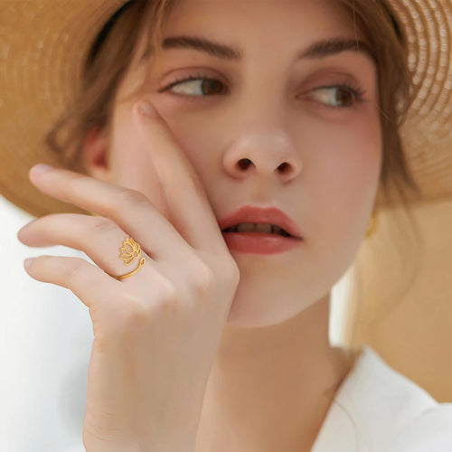 Δαχτυλίδι Λωτός Γυναικείο χρυσό