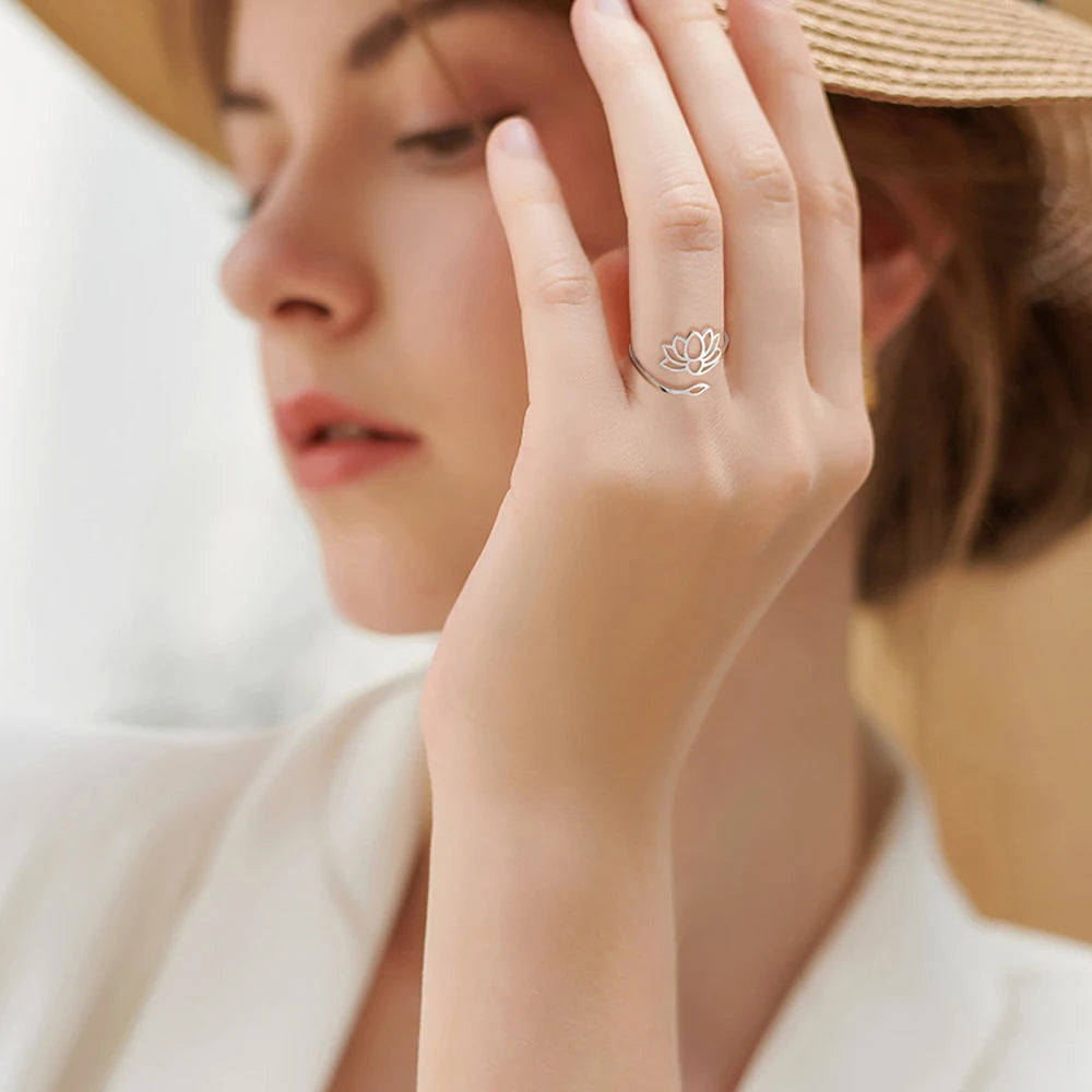 Δαχτυλίδι Λωτός Γυναικείο ασημένιο