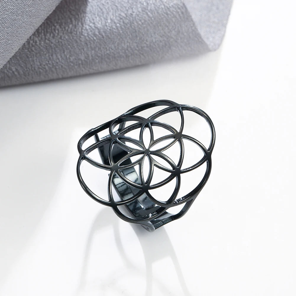 Δαχτυλίδι Σπόρος της Ζωής Γυναικείο Μαύρο δαχτυλίδι