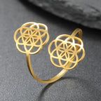 Δαχτυλίδι Σπόρος της Ζωής Γυναίκα Λουλούδι Μαντάλα χρυσό