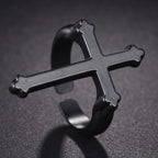 Δαχτυλίδι Ανδρικό Δαχτυλίδι Ιππότη με Χριστιανικό Σταυρό μαύρο