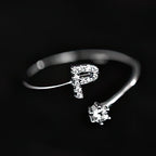 Bague initiale femme - lettre p