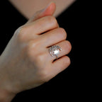 Δαχτυλίδι Φεγγάρι και Ήλιος ασημί