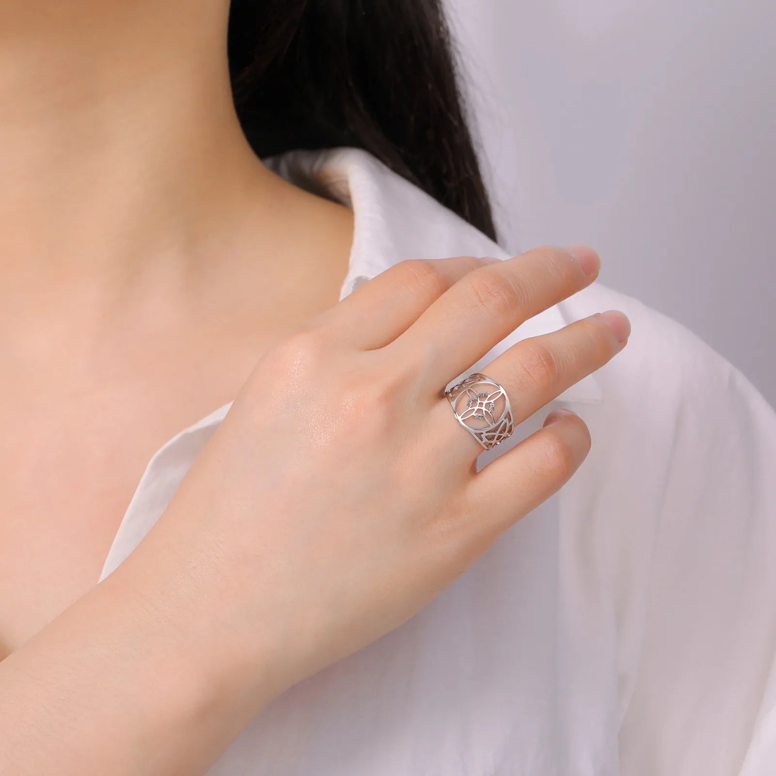 Δαχτυλίδι Κόμπος Μάγισσας Γυναικεία Προστασία Δαχτυλίδι Wiccan ασημί