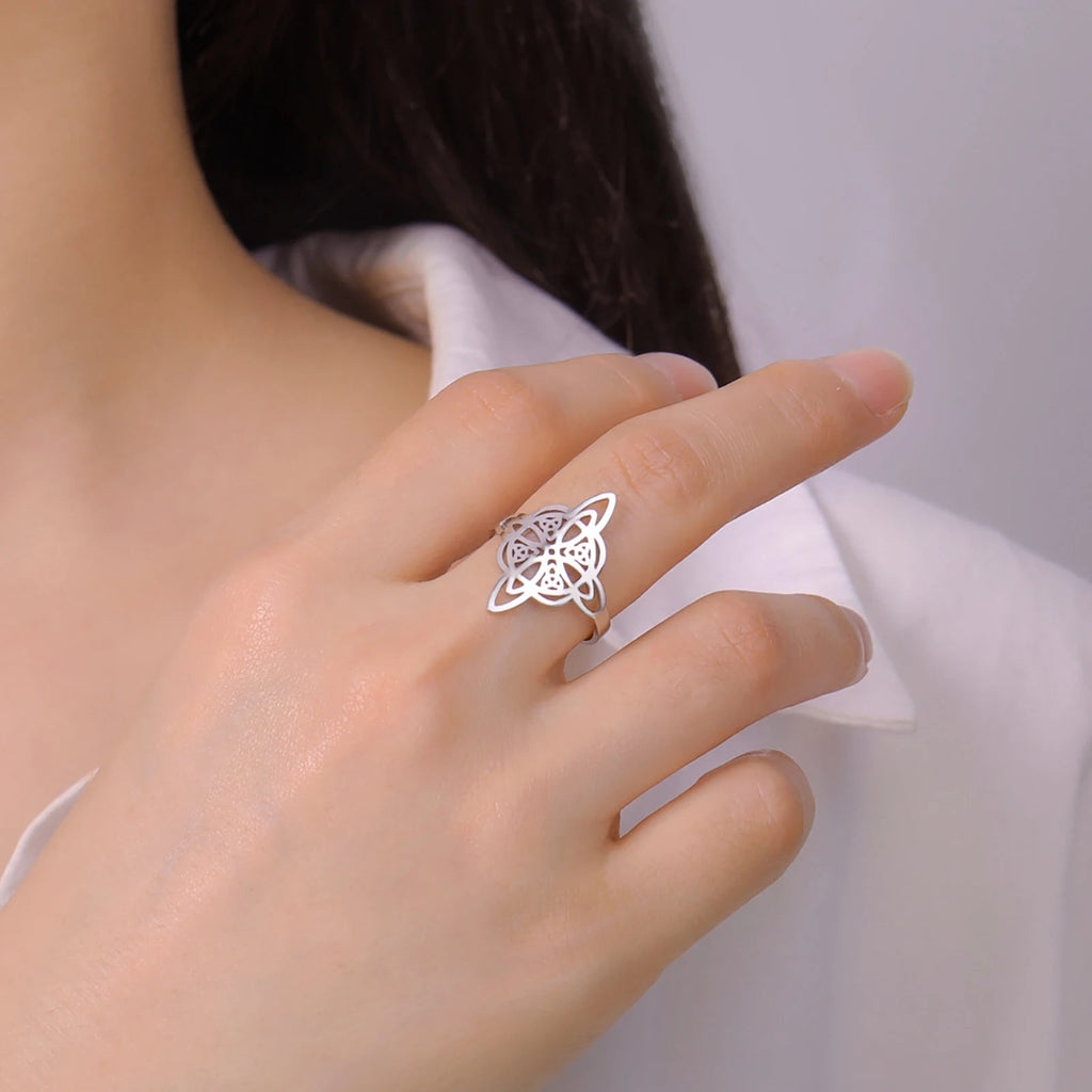 Δαχτυλίδι Κόμπος Μάγισσας Προστασία Δαχτυλίδι Γυναικείο Wiccan ασημί