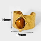 Δαχτυλίδι Μάτι της Τίγρης Γυναικείο Χρυσό