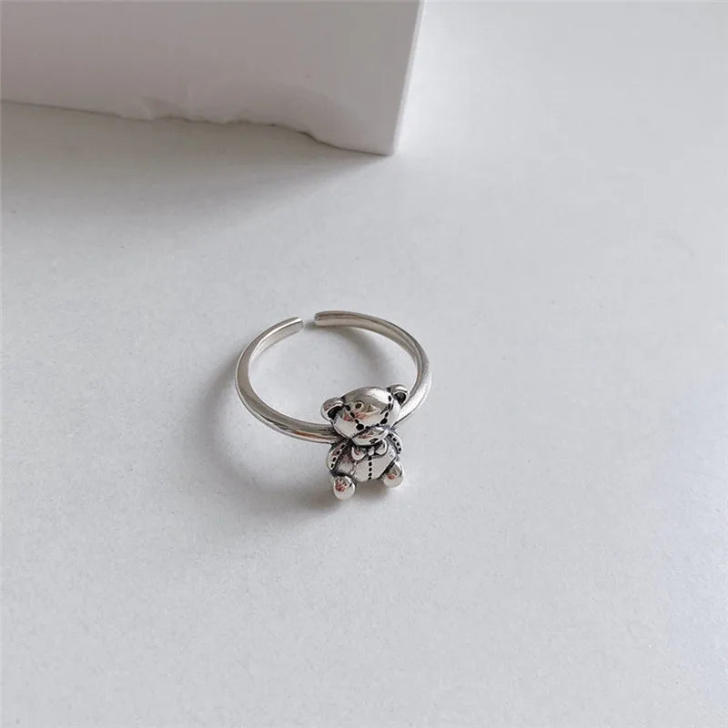 Δαχτυλίδι Αρκούδα Ρετρό Ασήμι