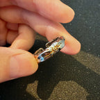 Bague ouverte homme motif étoile solaire