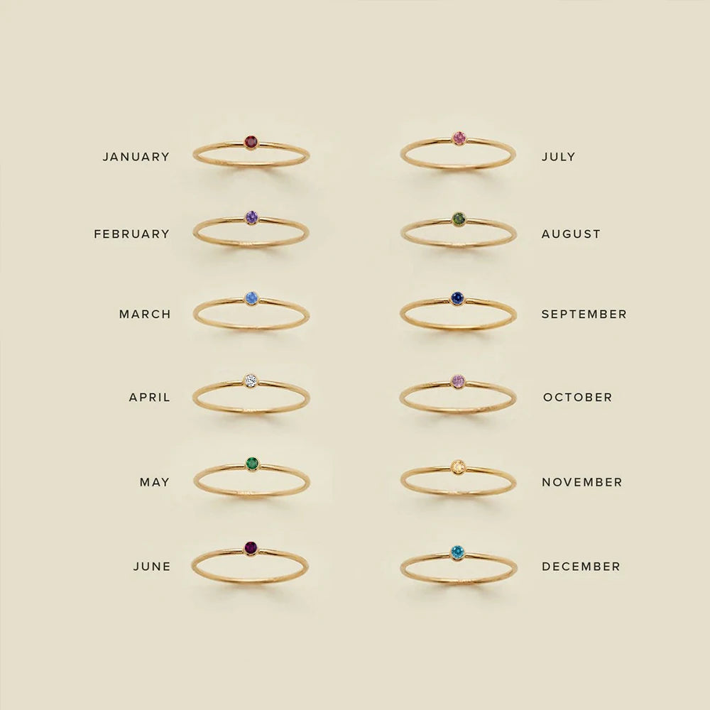 Δαχτυλίδι με Πέτρα Γέννησης Ασήμι & Χρυσό 