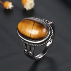 Δαχτυλίδι με πέτρα Μάτι της Τίγρης για γυναίκες