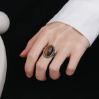 Δαχτυλίδι με πέτρα Μάτι της Τίγρης για γυναίκες