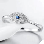 Δαχτυλίδι Γούρι Κακό Μάτι Μπλε Τουρκικό με Ζιργκόν