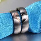 Δαχτυλίδι Απόδειξη Αγάπης "Σ' αγαπώ" με Μαύρη Καρδιά ή Μαύρο Κρύσταλλο