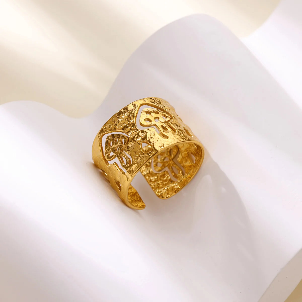 Δαχτυλίδι Ρετρό με Χρυσά Μανιτάρια