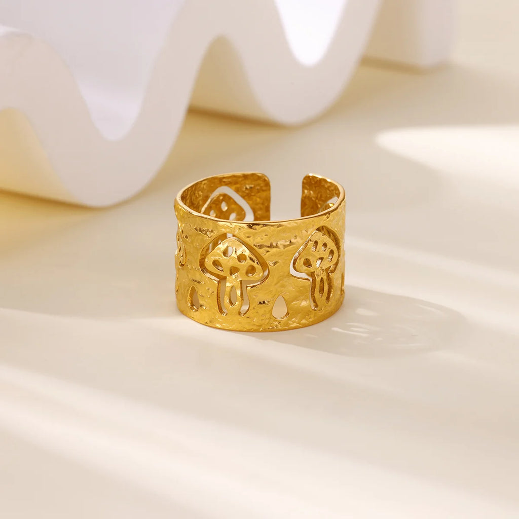 Δαχτυλίδι Ρετρό με Χρυσά Μανιτάρια