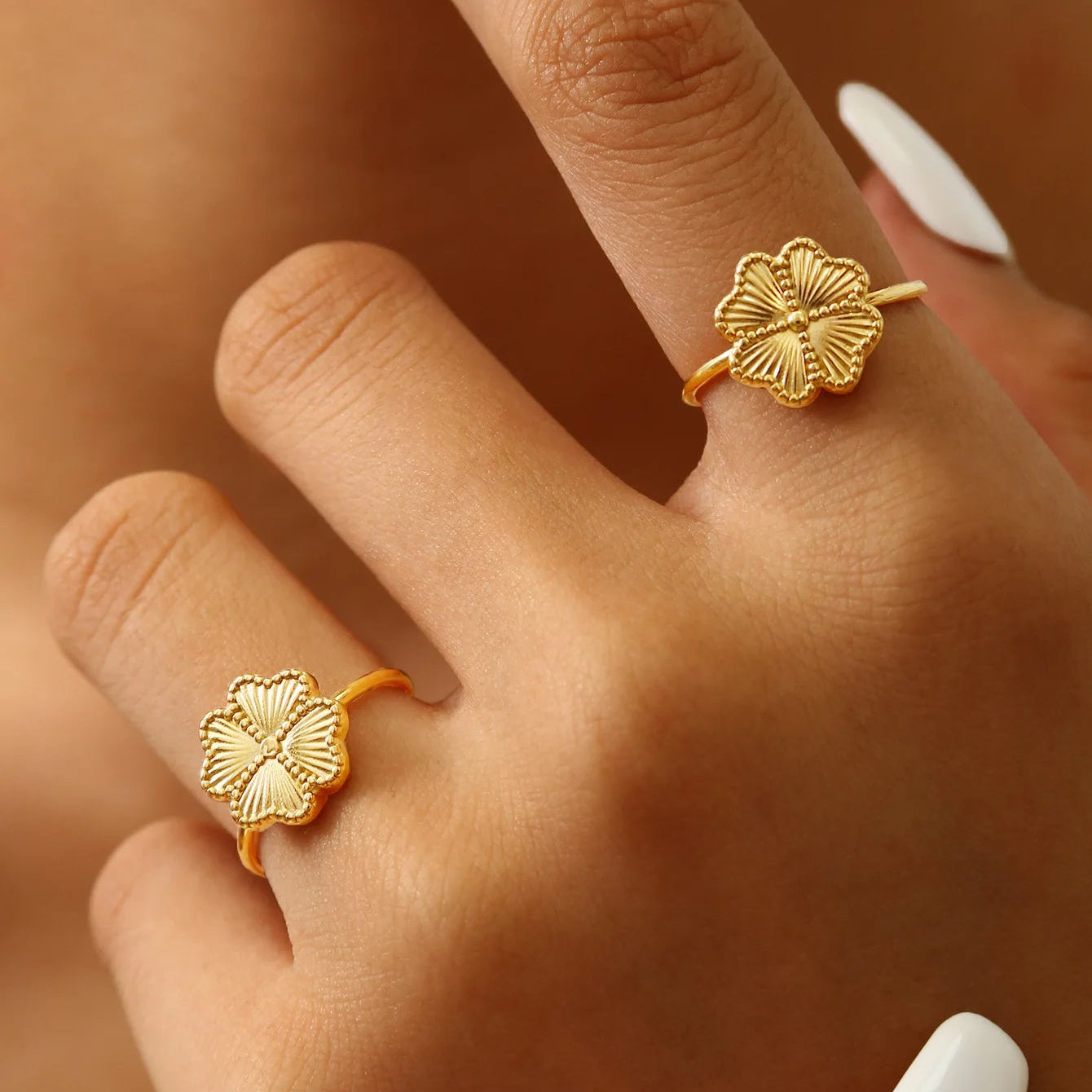 Δαχτυλίδι Ρετρό με Τετράφυλλο Τριφύλλι