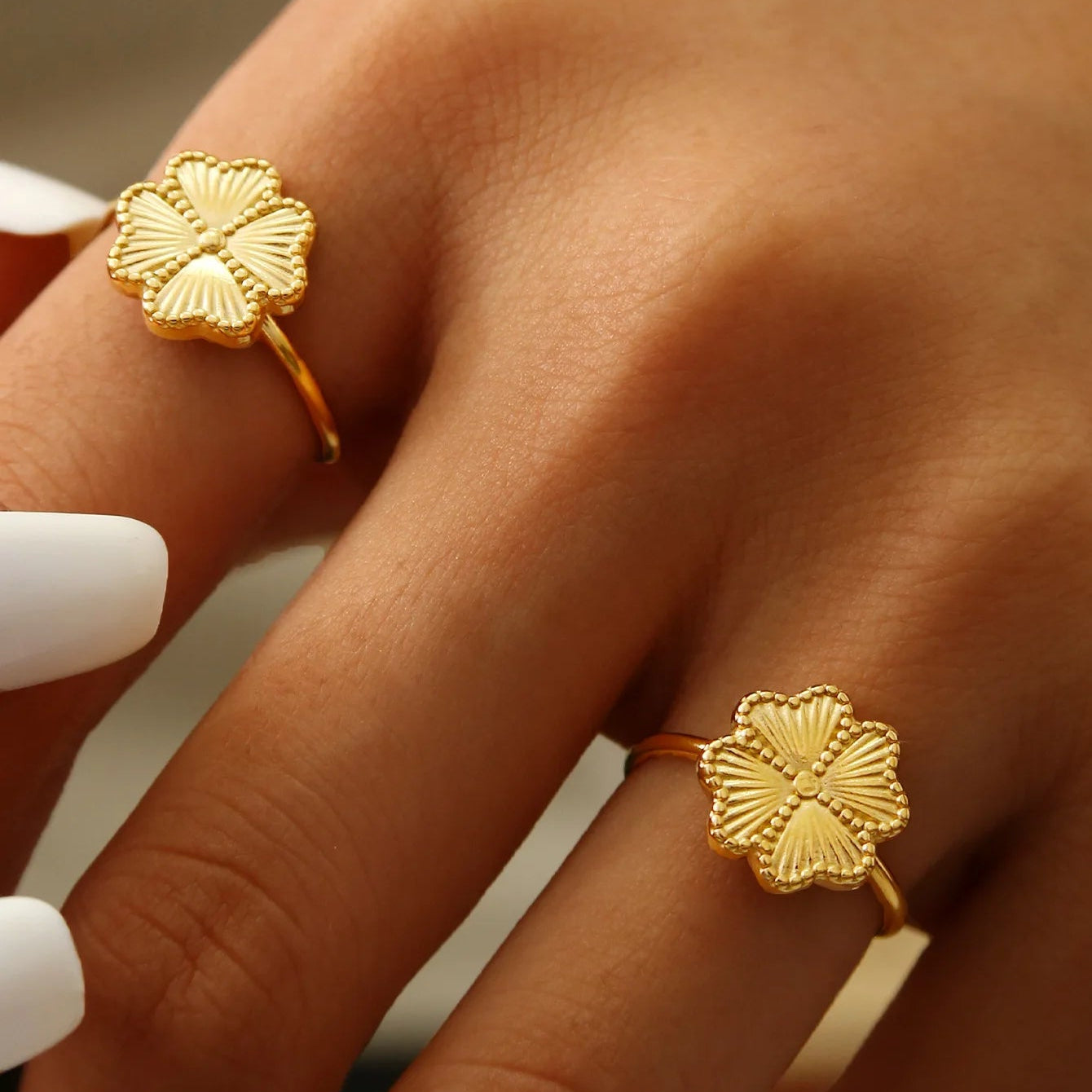 Δαχτυλίδι Ρετρό με Τετράφυλλο Τριφύλλι