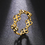 Δαχτυλίδι Ρετρό με Τετράφυλλα Τριφύλλια για Γυναίκες χρυσό