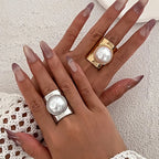 Δαχτυλίδι Ρετρό Γυναικείο με Ασημένια Πέρλα