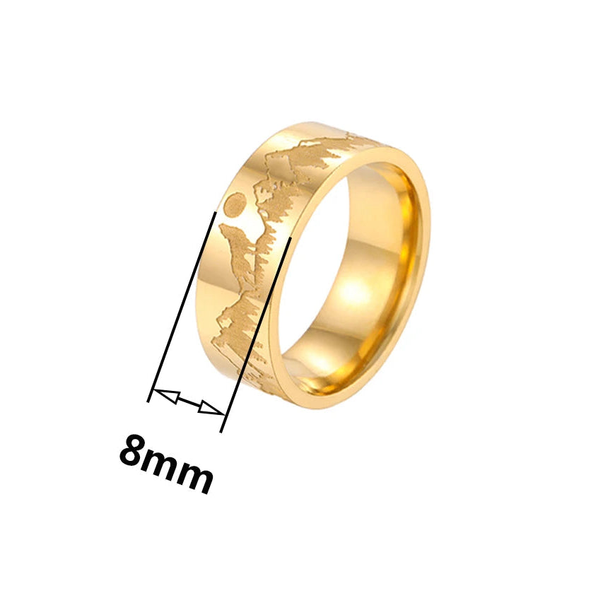 Δαχτυλίδι Ρετρό Βουνά Λέων και Ήλιος