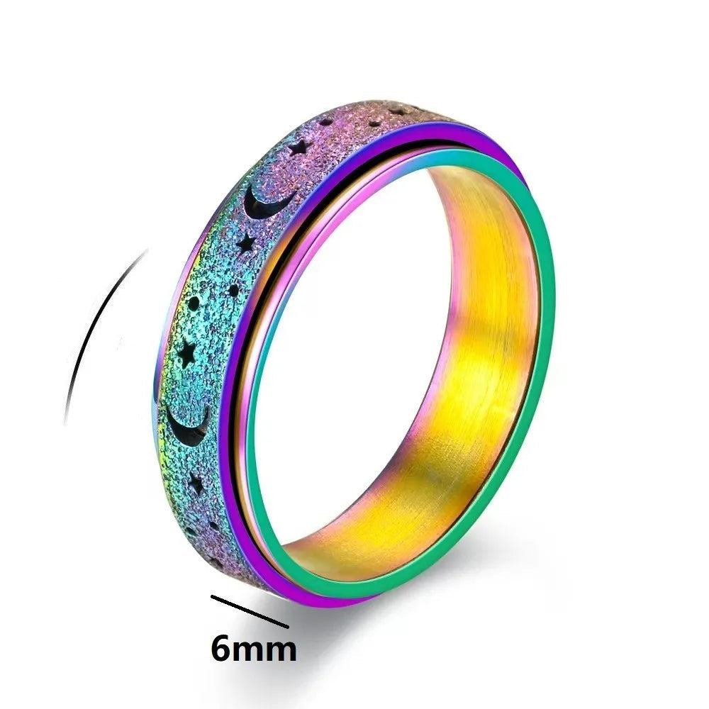 Δαχτυλίδι Περιστρεφόμενο με Ημισέληνους για Άντρες μπλε