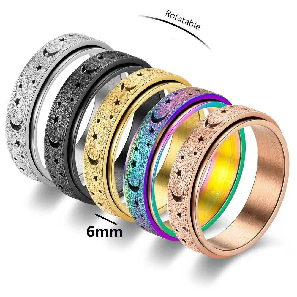 Δαχτυλίδι Περιστρεφόμενο με Ημισέληνους για Άντρες ροζ χρυσό