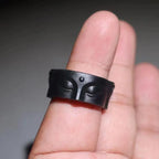 Δαχτυλίδι Κεφάλι Βούδα μαύρο