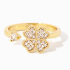 Bague trèfe porte-bonheur anti-stress rotative