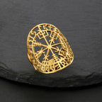 Δαχτυλίδι Vegvisir Κελτικός Πυξίδα Βίκινγκ χρυσό