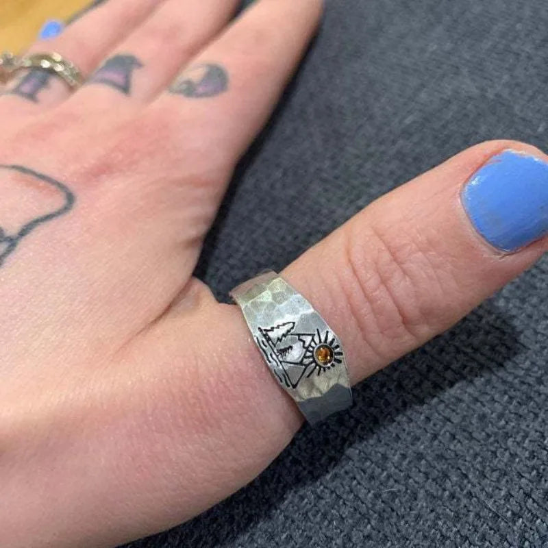 Δαχτυλίδι Βίντατζ Βουνά και Ήλιος