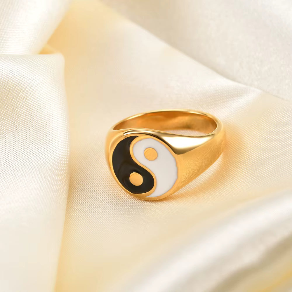 Δαχτυλίδι Yin Yang Άνδρας Γυναίκα 