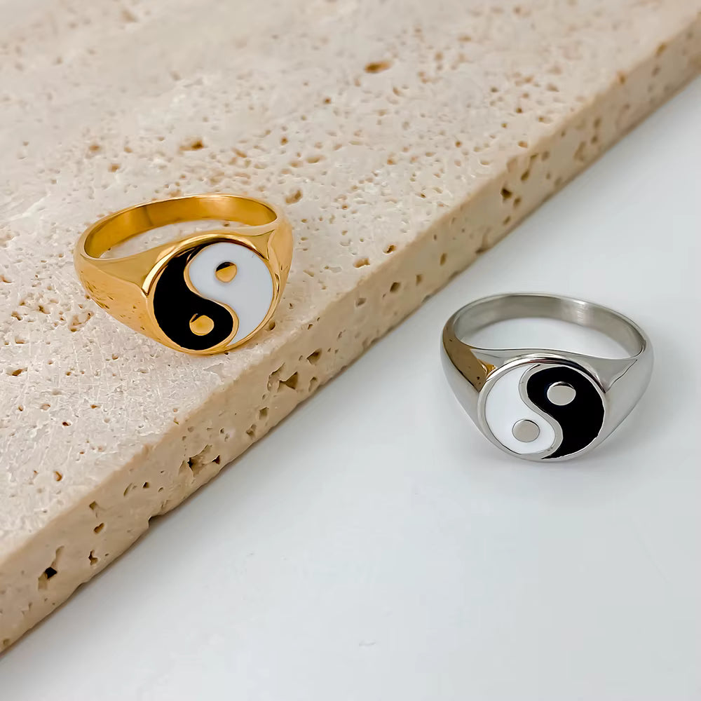 Δαχτυλίδι Yin Yang Άνδρας Γυναίκα 