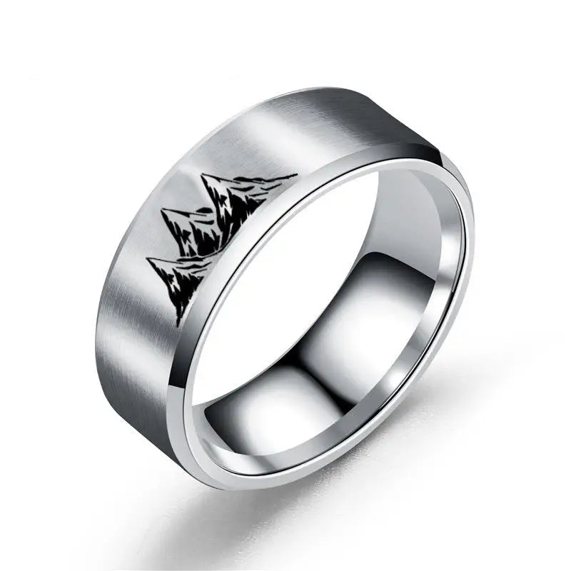 Bagues Colorées avec Montagnes argent