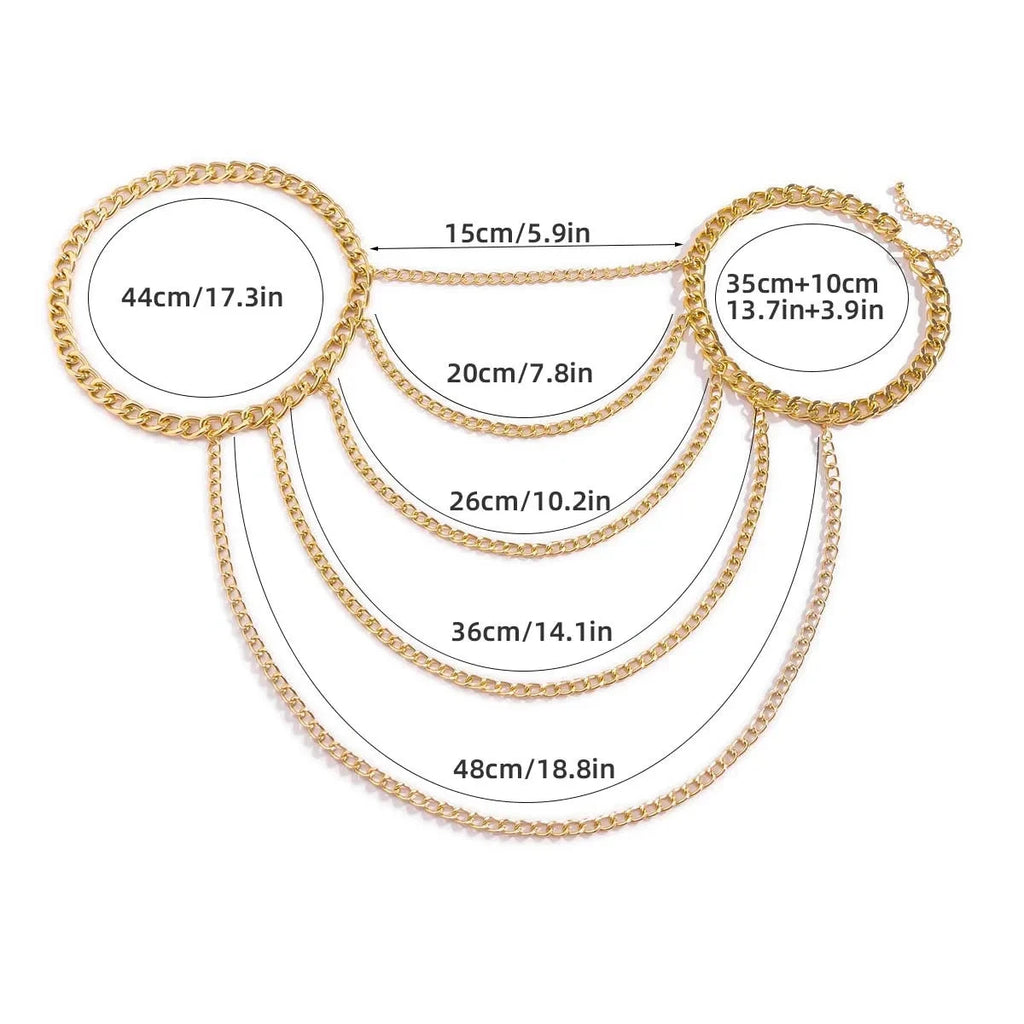 Κόσμημα Ώμου Αλυσίδα Γυναικεία - Κλείδα & Ώμος χρυσό