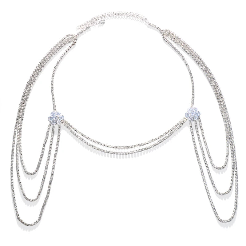 Γυναικείο Κόσμημα Ώμου - Αλυσίδα Κλείδας & Ώμων ασημένια