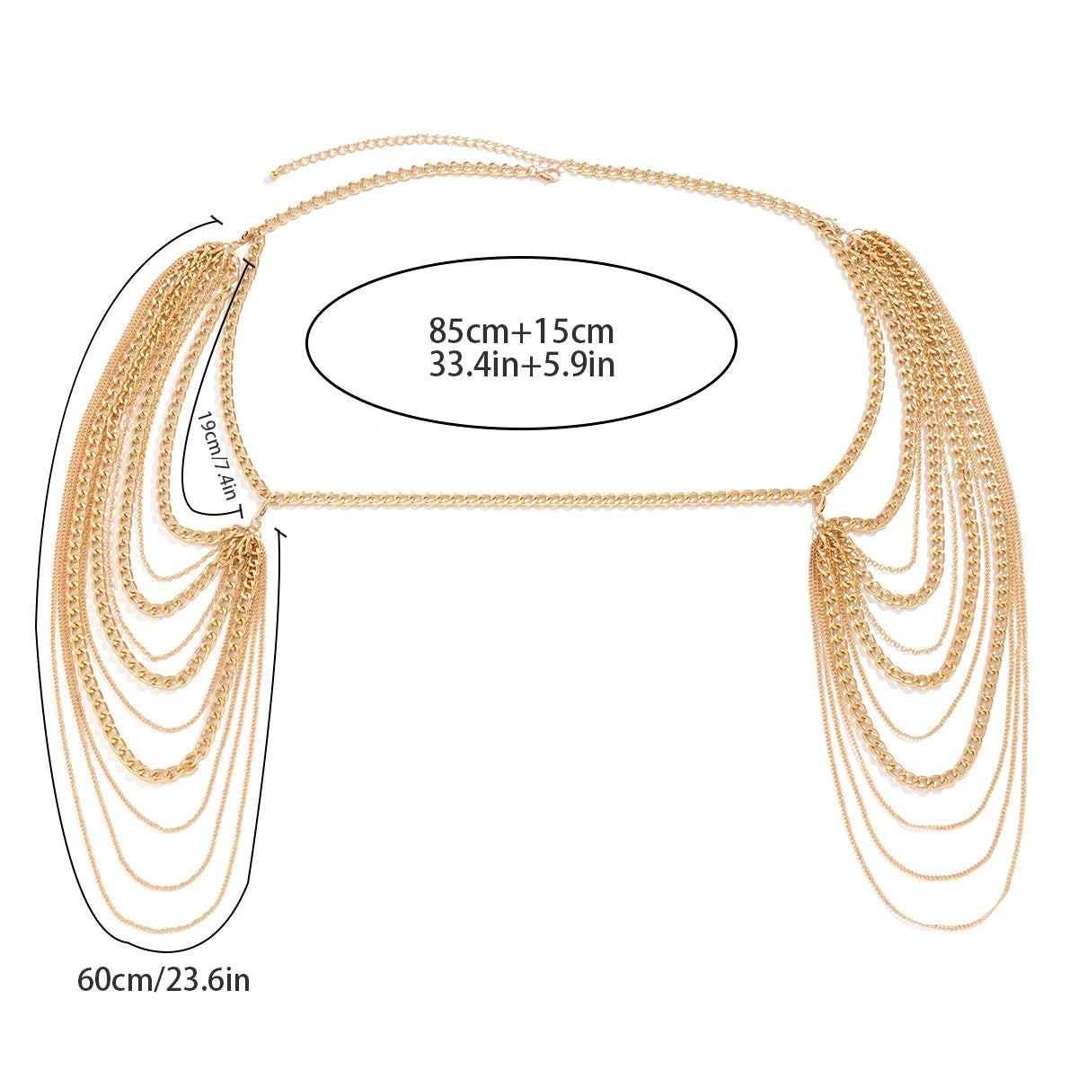 Κόσμημα Ώμου Γυναικείο - Κλείδα & Αλυσίδα Ώμων χρυσό
